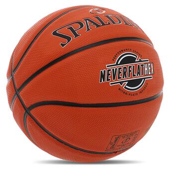 М'яч баскетбольний Spalding гумовий Neverflat HEX 84440Y №7 Помаранчевий (57484064) фото №2