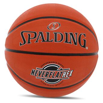 М'яч баскетбольний Spalding гумовий Neverflat HEX 84440Y №7 Помаранчевий (57484064) фото №1