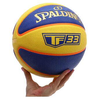 М'яч баскетбольний Spalding гумовий TF-33 84352Y №6 Синьо-жовтий (57484067) фото №6
