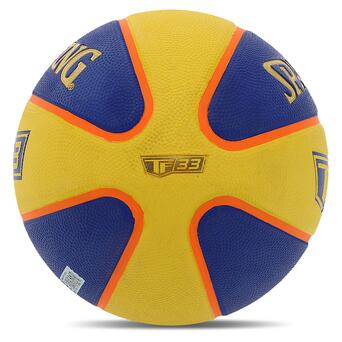 М'яч баскетбольний Spalding гумовий TF-33 84352Y №6 Синьо-жовтий (57484067) фото №4