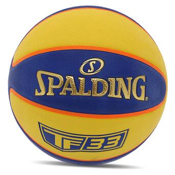 М'яч баскетбольний Spalding гумовий TF-33 84352Y №6 Синьо-жовтий (57484067) фото №1