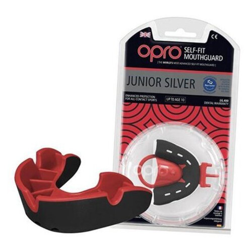 Капа OPRO Junior Silver Чорно-червоний (37362005) фото №1