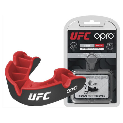 Капа OPRO Silver UFC дитяча (вік до 11) Black/Red (ufc.102515001) фото №1