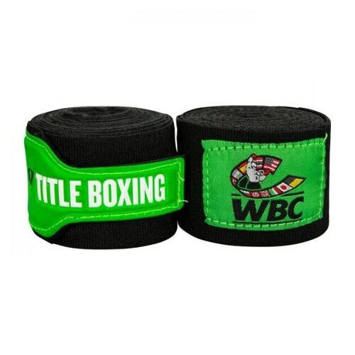 Бинти боксерські еластичні Title Boxing WBC 4.5м Чорні фото №1