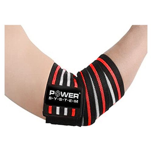 Бінти ліктьові Power System PS-3600 Elbow Wraps Red/Black фото №2
