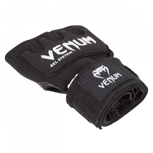 Бінт-рукавички гелеві Venum Kontact Gel Glowe Wraps Чорні з білим фото №5