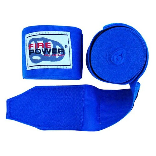 Бинти боксерські еластичні FirePower FPHW3 4,5м Сині фото №4