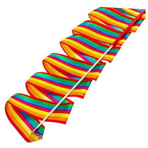 Стрічка для гімнастики з паличкою Lingo C-3249 3.3м Райдужний (60506004) фото №1