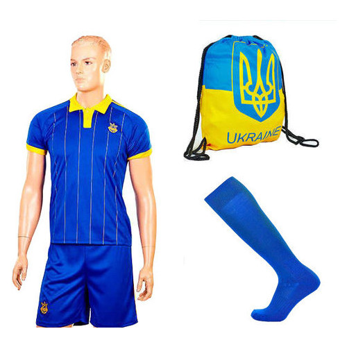 Комплект детской футбольной формы FB-Sport CO-3800-UKR-14B Украина Размер L (рост 145-155 см) фото №1