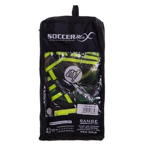 Рукавички воротарські FDSO Soccermax GK-004 10 Жовто-чорно-салатовий (57508101) фото №5