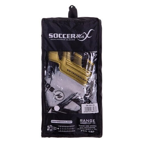 Рукавички воротарські FDSO Soccermax GK-008 10 Біло-чорно-золотий (57508104) фото №5