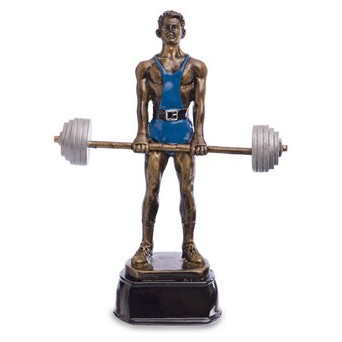 Статуетка спортивна нагородна FDSO Важка атлетика Штангіст C-2457-B8 Бронза (33508272) фото №2