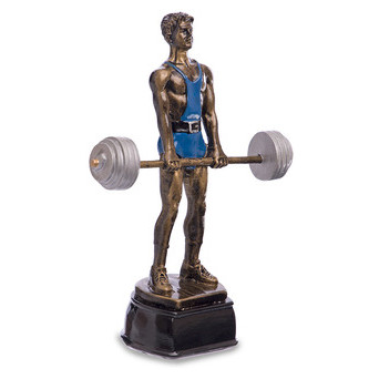 Статуетка спортивна нагородна FDSO Важка атлетика Штангіст C-2457-B8 Бронза (33508272) фото №1