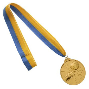 Медаль спортивна зі стрічкою двокольорова FDSO Футбол C-4847 Золотий (33508321) фото №3