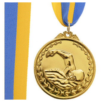 Медаль спортивна зі стрічкою FDSO Плавання C-7015 Золотий (33508326) фото №1