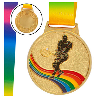 Медаль спортивна зі стрічкою кольорова FDSO Великий теніс C-0338 Золотий (33508324) фото №1