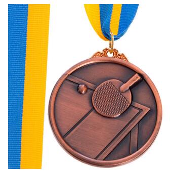Медаль спортивна зі стрічкою FDSO Настільний теніс C-H8566 Бронзовий (33508337) фото №1