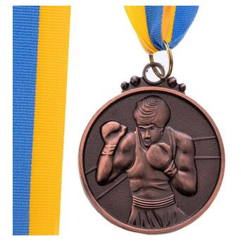 Медаль спортивна зі стрічкою FDSO Бокс C-4337 Бронзовий (33508364) фото №1