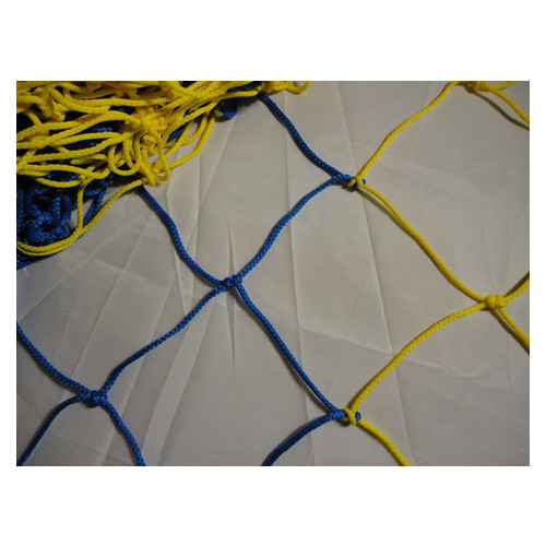 Сетка для футбольных ворот S4S Стандарт Плюс желто-синяя комплект из 2 шт (10262) фото №1