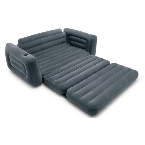 Надувной диван двухместный 2 в 1 Intex 66552 203х224х66 см серый (ZE35011054) фото №5