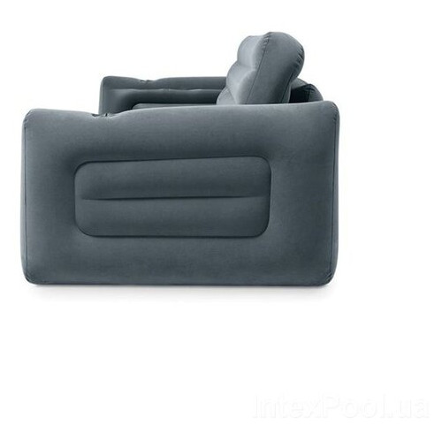 Флокований диван трансформер 2 в 1 Intex 66552-2, 203 х 224 х 66 см, з подушками та ручним насосом Чорний фото №5