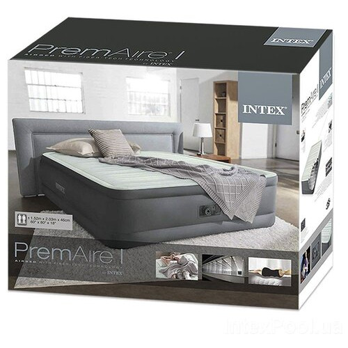 Надувне ліжко двоспальне Intex 64906-2, 152 х 203 х 46, вбудований електронасос, подушки фото №11
