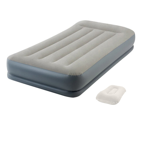 Надувне ліжко Intex 64116-2 99 х 191 х 30 см односпальне подушка Сірий фото №1