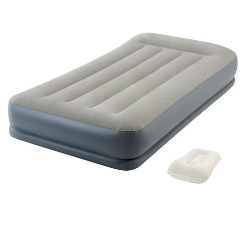 Надувне ліжко Intex 64116-2 99 х 191 х 30 см односпальне подушка Сірий фото №2