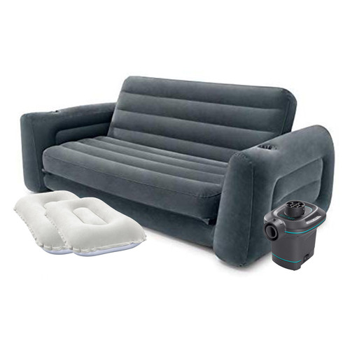 Надувний диван Intex 66552-4, 203 х 224 х 66 см з електричним насосом та подушками фото №1