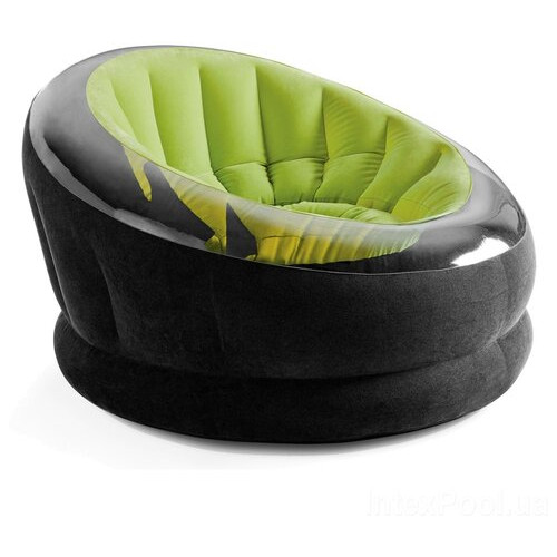 Надувне крісло Intex 66581-2 112 х 109 х 69 см з ручним насосом та подушкою Зелене фото №6