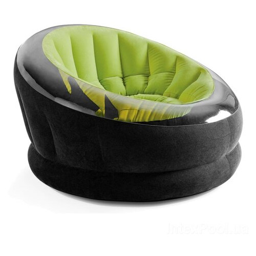 Надувне крісло Intex 66581-2 112 х 109 х 69 см з ручним насосом та подушкою Зелене фото №5
