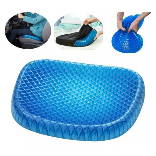 Гелева ортопедична подушка для сидіння Egg Sitter чохол, Синій фото №1