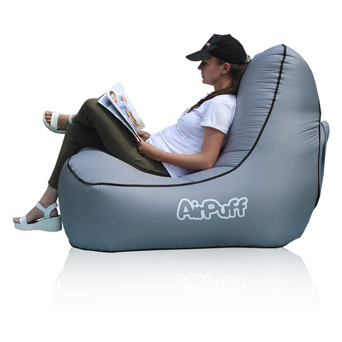 Надувне крісло для відпочинку AirPuff Silver фото №2