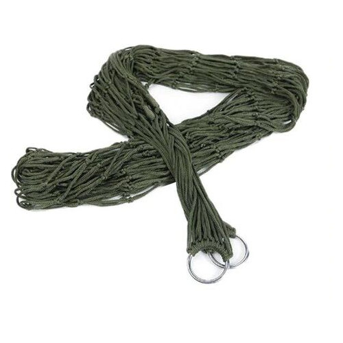 Гамак сітчастий мотузковий похідний Supretto темно-зелений хакі (CZ275995) фото №4