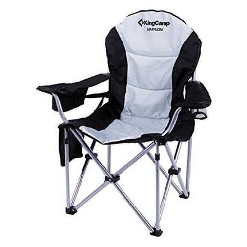Розкладне крісло KingCamp Deluxe Hard Arms Chair Black/mid grey (KC3888) фото №1