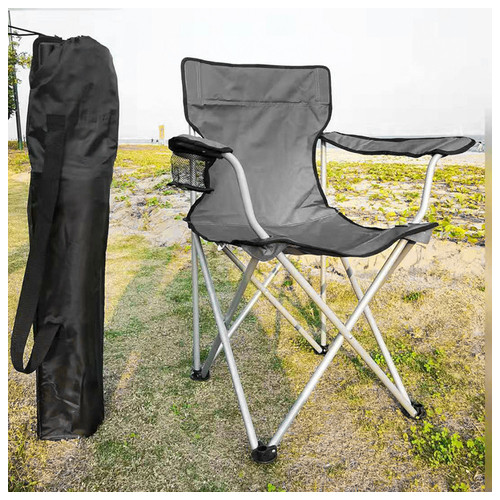 Розкладне крісло Lesko S5432 Gray туристичне складане для дачі риболовлі фото №8