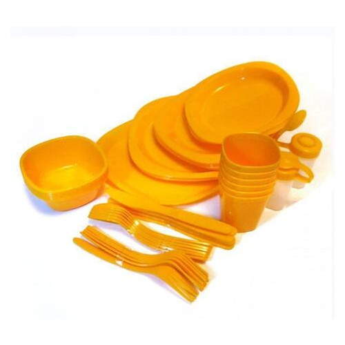 Набір пластикового посуду Supretto для пікніка 48 предметів Помаранчевий (5092-3) фото №3