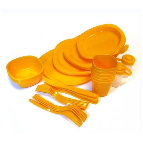 Набір пластикового посуду Supretto для пікніка 48 предметів Помаранчевий (5092-3) фото №4