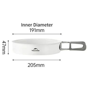 Сковорода туристическая Naturehike CNK2450CF013 17,5 см, алюминий, белая (6927595711026) фото №2