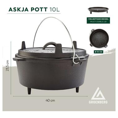 Котел с крышкой Groenberg Askja Pot 33 cm / 10 L Black 266018 фото №7