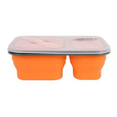 Набір туристичного посуду Tramp 2 силіконовий відсіку 900ml з ловилкою orange (TRC-090-orange) фото №1