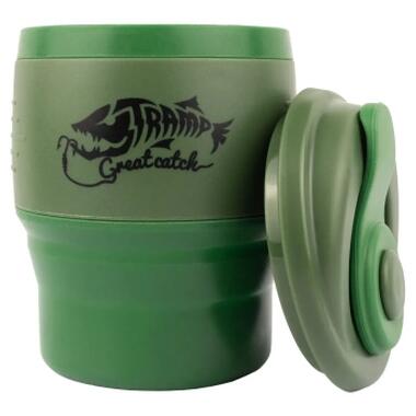 Чашка туристическая Tramp силиконовая с крышкой 350мл Оливковая (UTRC-082-olive) фото №1