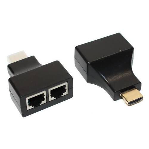 Адаптер Voltronic HDMI-2хRJ-45 Black (YT-SCPE HDMI/2P-30m720P/08516) фото №1
