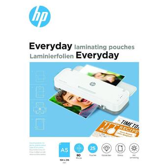 Плівка для ламінування HP Everyday Laminating Pouches, A5, 80 Mic, 154 x 216, 25 pcs (9155) фото №1