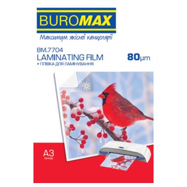 Плівка для ламінування BUROMAX 80мкм A3 (303x426мм) глянцева по 100 шт. в упаковці  фото №1