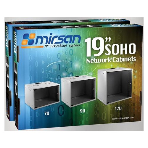 Серверный шкаф Mirsan SOHO 19 7U 535x300 RAL 7035 (MR.SOH07U30DE.02) фото №1
