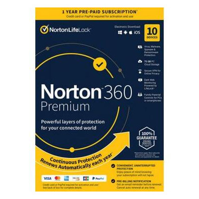 Антивирус Norton by Symantec Norton 360 Premium 75GB 1 USER 10 DEVICE 12M (21409567) фото №1