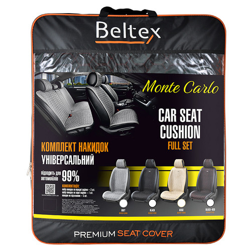 Комплект преміум накидок для сидінь Beltex Monte Carlo, black-red (BX81110) фото №8