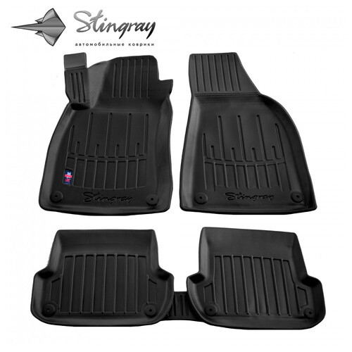 Гумові килимки Stingray Audi A4 (B6) (2000-2004) / Audi A4 (B7) (2004-2008) з бортом ТЕП / 5шт (Ауді А4) фото №1