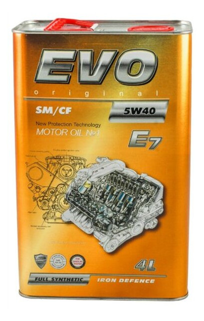 Олива моторна EVO E7 5W-40 SM/CF 4л фото №1